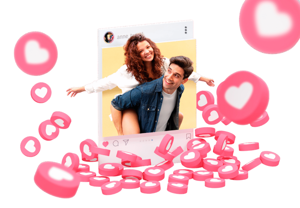 influencer couple posting social media photoroom